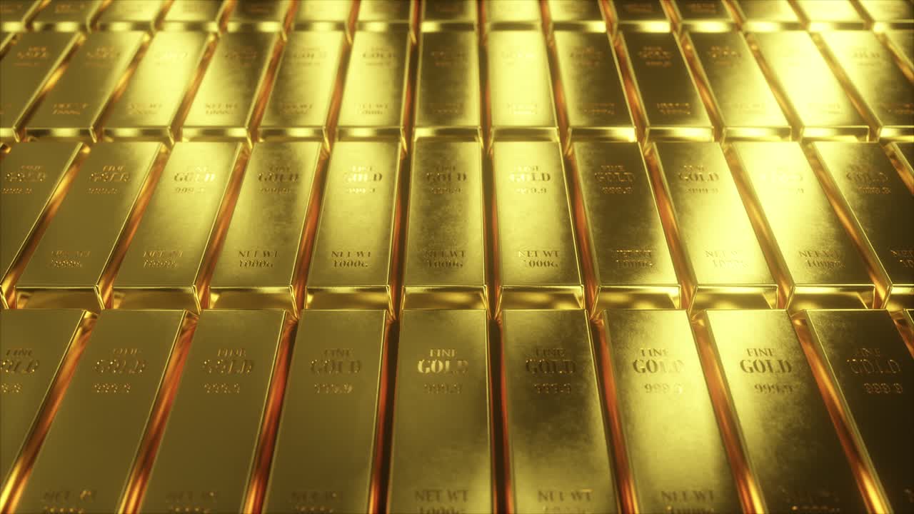 금 막대기 쌓여