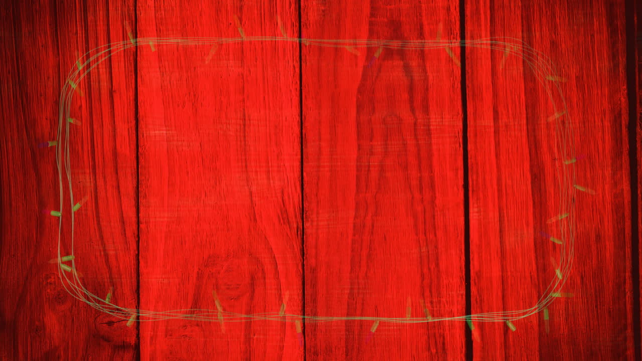 크리스마스 요정 불빛의 애니메이션이 나무 배경에 박이는 복사 공간