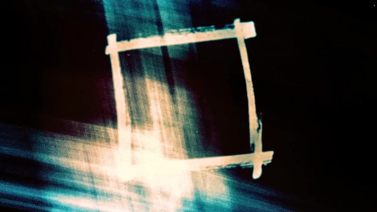 Pintura de Luz Abstracta Formando una Forma Cuadrada Resplandeciente.