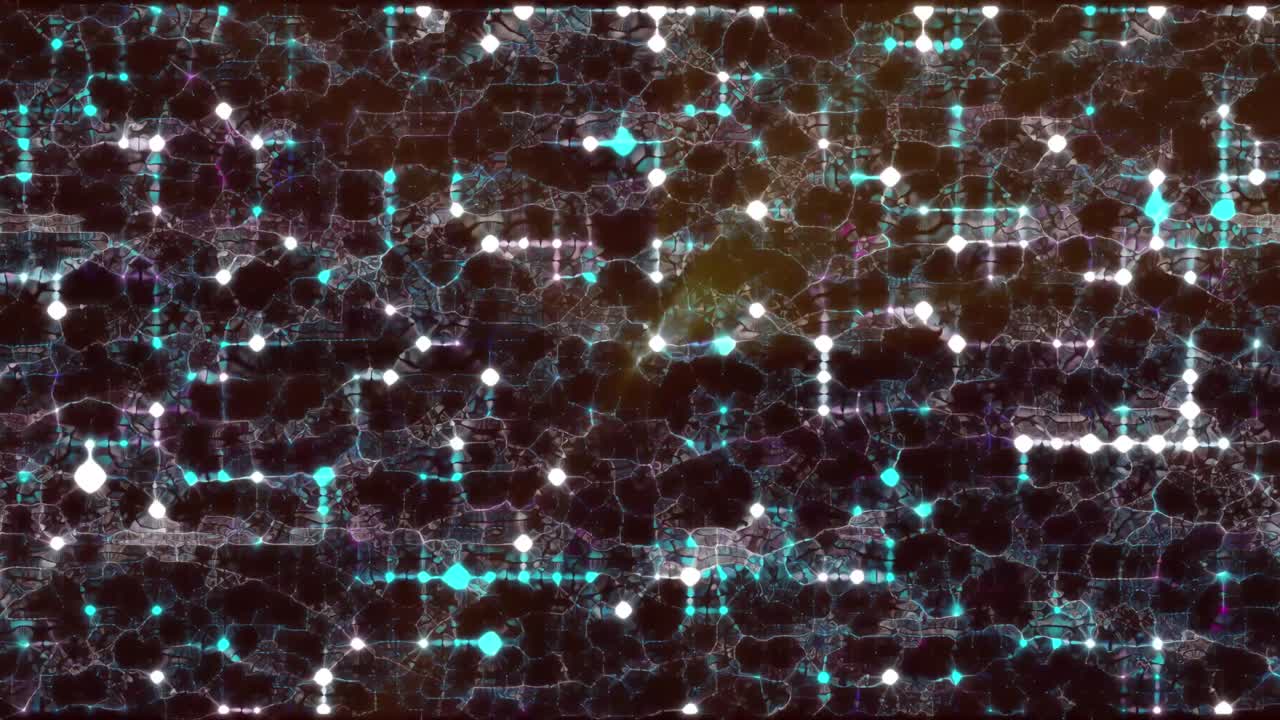 Seamless, looped abstract dark 4k background with moving electronic biological lights