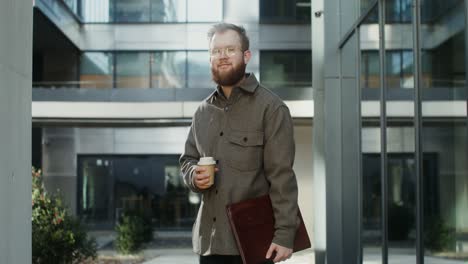 businessman with coffee and laptop