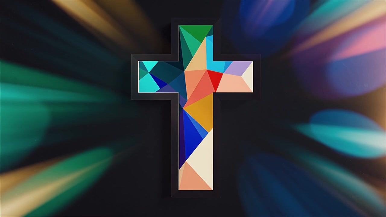 Cruz Cristiana con Luz Celestial, Fondo para Adoración.