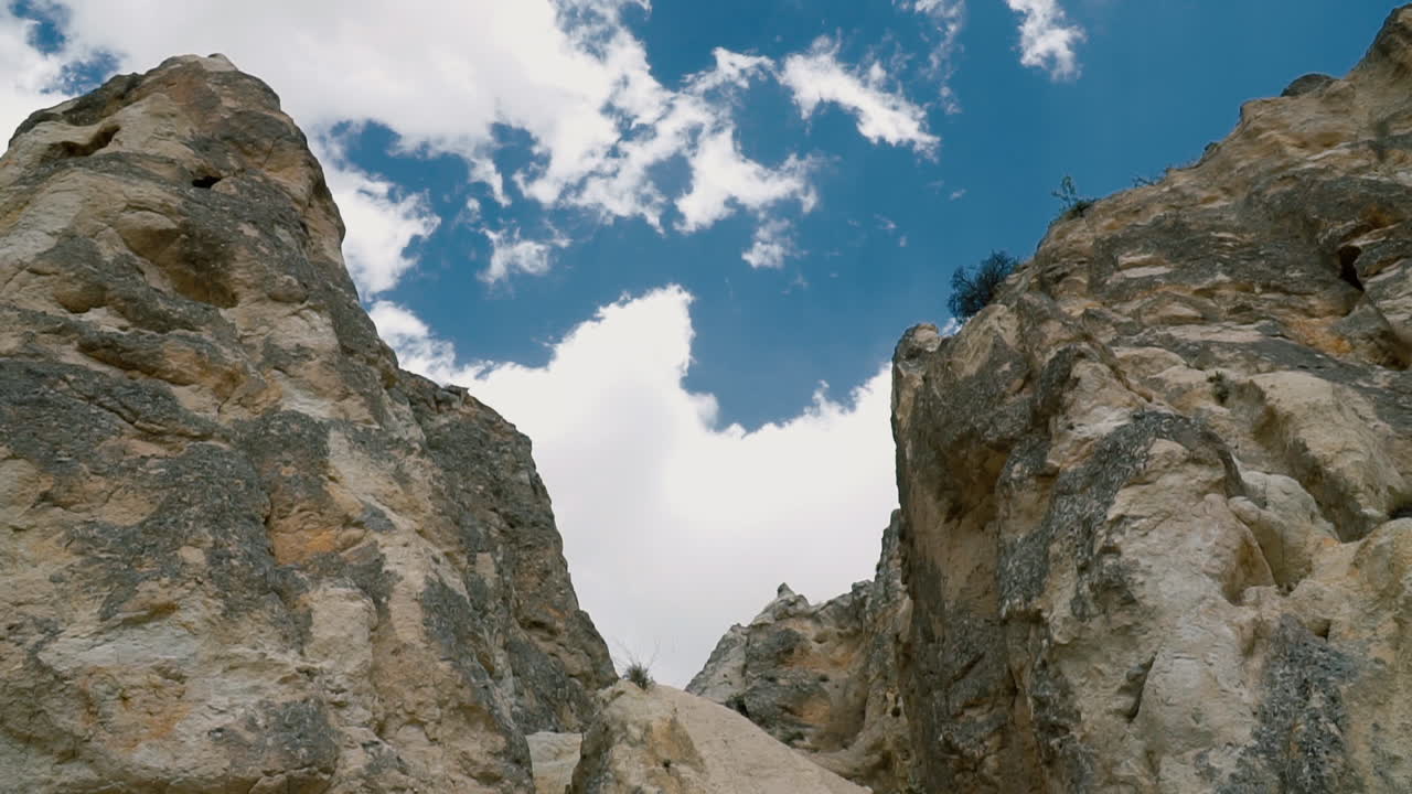 BLUE SKY WITH CLOUD AND FAIRY CHIMNEYS IN CAPPADOCIA