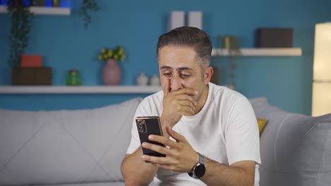 Man-getting-breakup-texting-gets-upset.