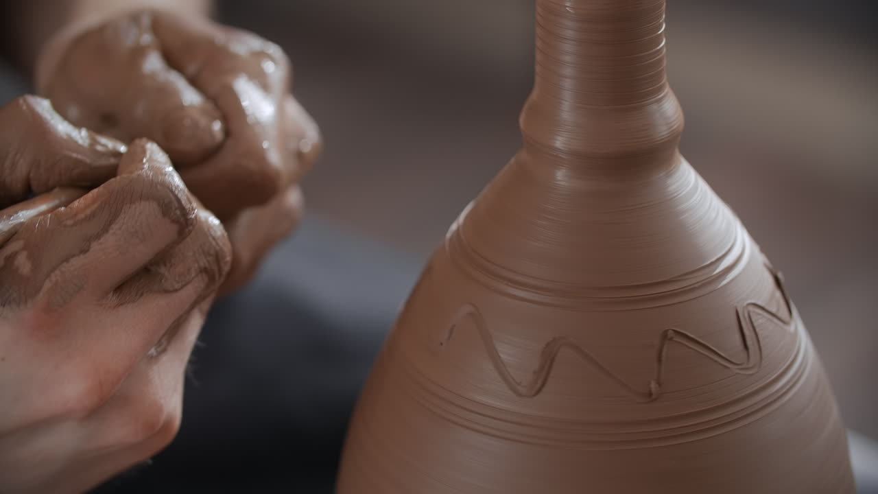 Artisan creating pottery