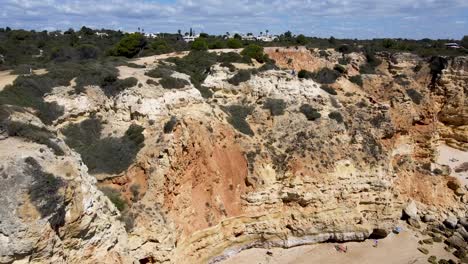 drone shot of the cliffs and beach in portugal