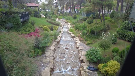 a stream flowing through a park