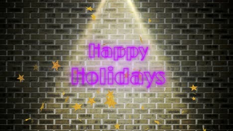 Animation-of-happy-holidays-text-over-falling-stars