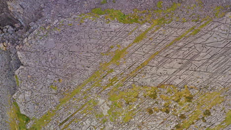 ascending top down view of doolin rock formations on the coast. ireland