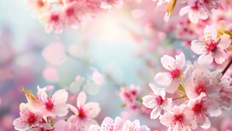 dreamy pink cherry blossoms in spring