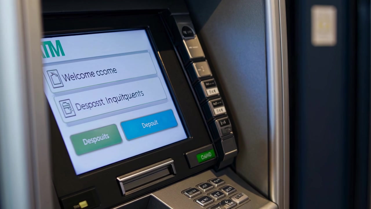Primo piano di una mano che inserisce una carta bancaria in un bancomat