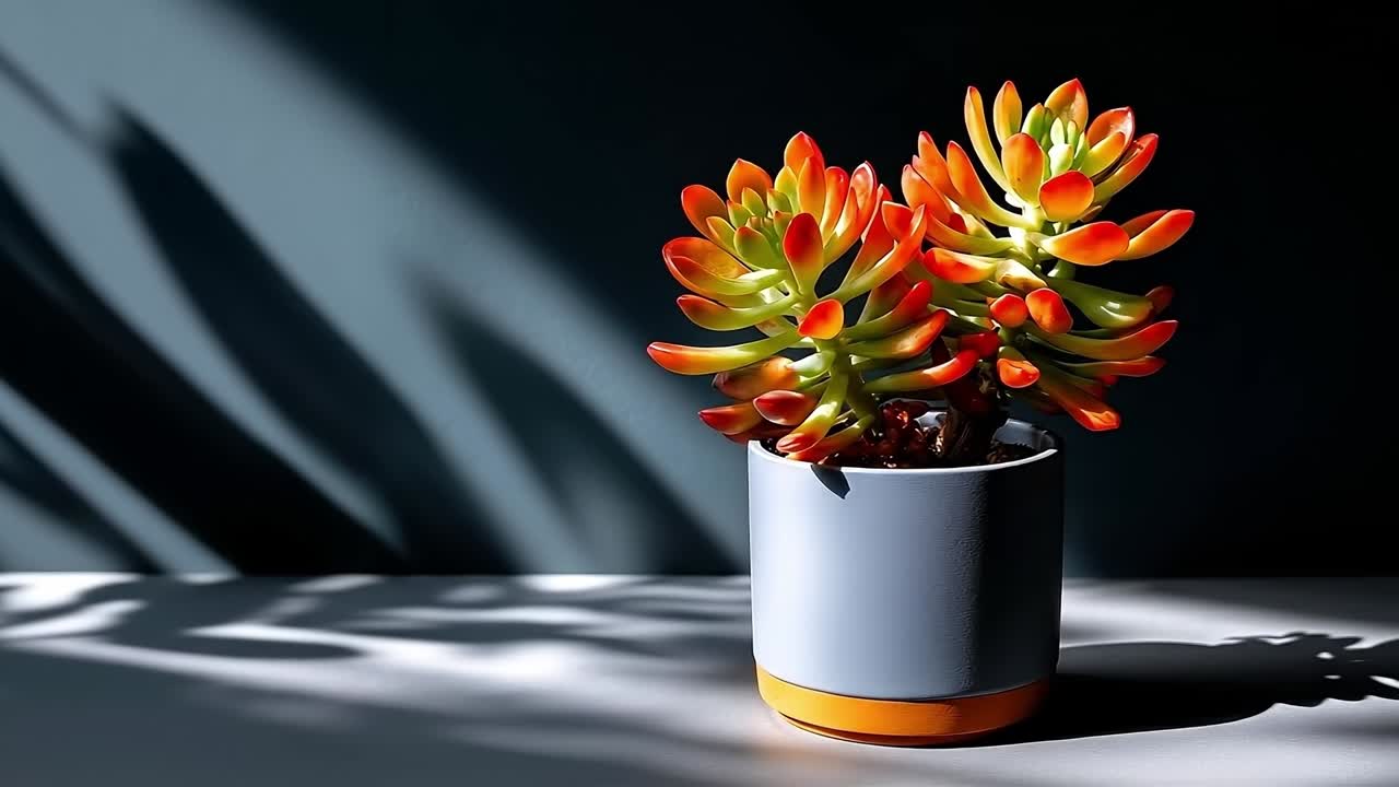 una pequeña planta en una olla blanca en una mesa