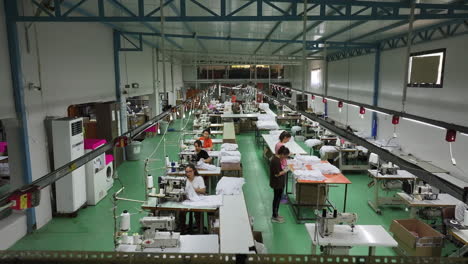 efficient textile production line in a modern factory