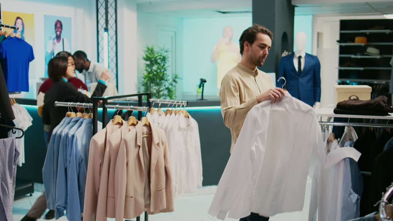 People Shopping for Clothes in a Retail Store