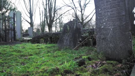 graveyard scene in winter