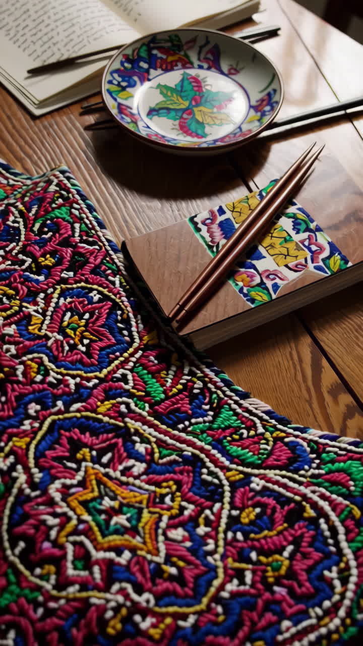 Table Decor with Handcrafted Embroidered Textile
