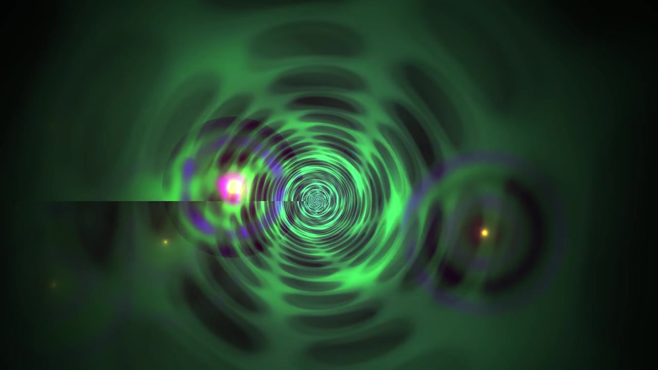 Abstracte groene spiraaltunnel met pulserende lichteffecten