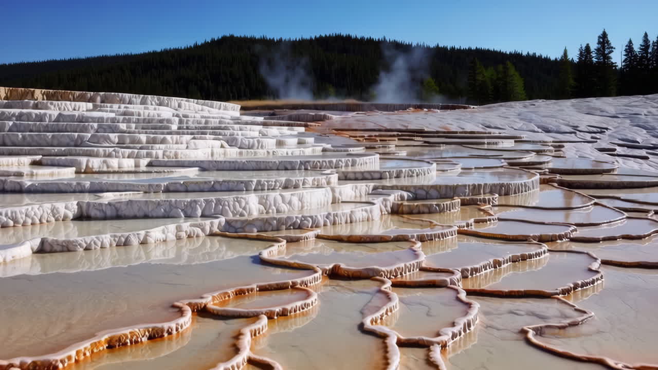 Stunning Geothermal Terraces with Steaming Mineral Pools