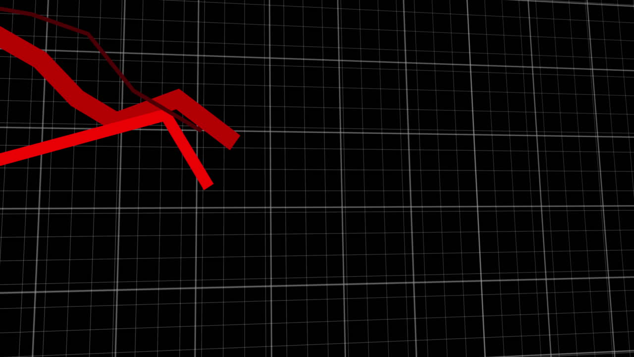 Red graphs moving against black background