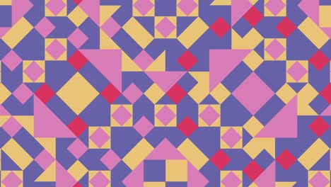 geometric pattern with multicolor animated tiles. abstract shapes in minimal dynamic mosaic. motion graphic background in a flat design