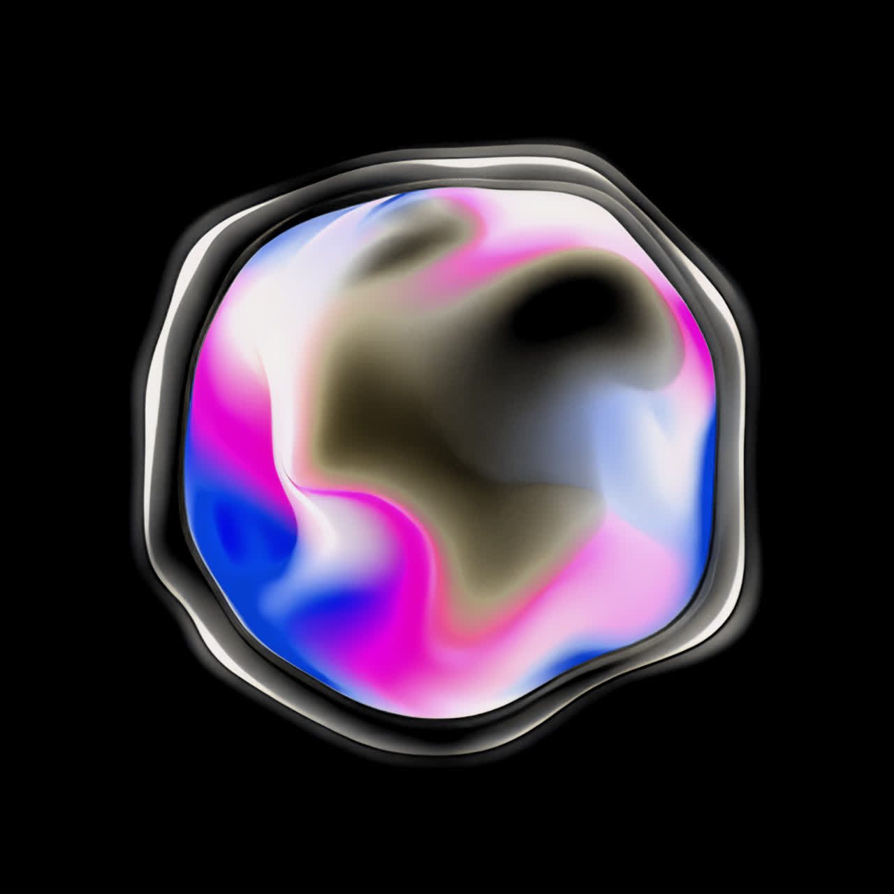 Abstract vibrant colorful fluid shape animation isolated asset, transparent 4K video, alpha channel