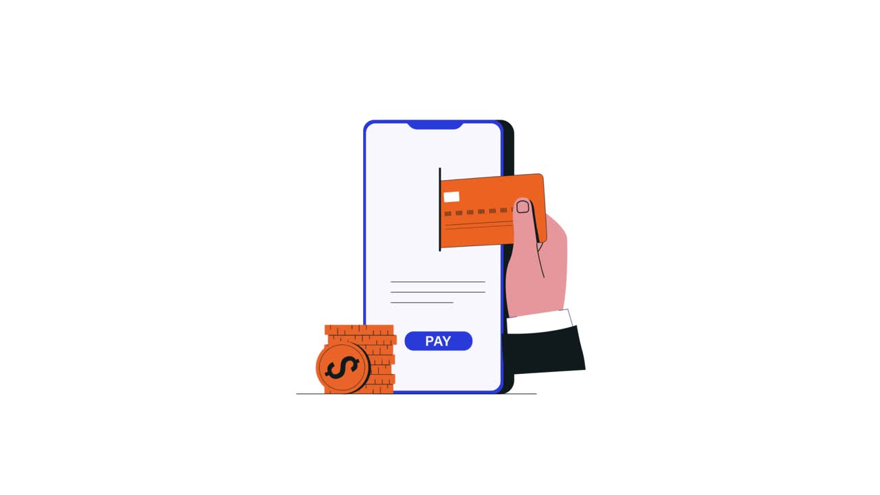 Mobile Payment Transaction with Credit Card on Smartphone