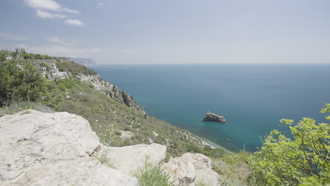 coastal view with rocks and ocean