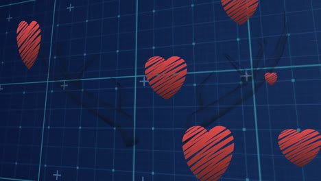 animation of heart icons over horn