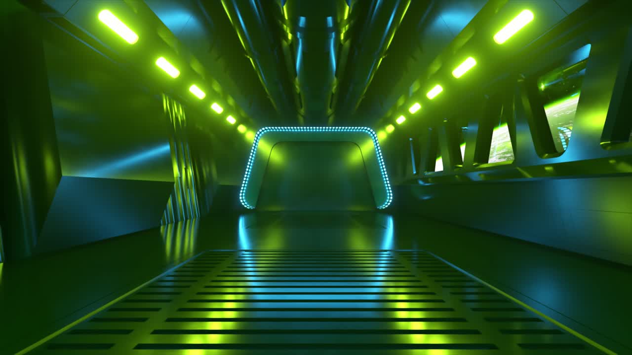 corredor de neón futurista