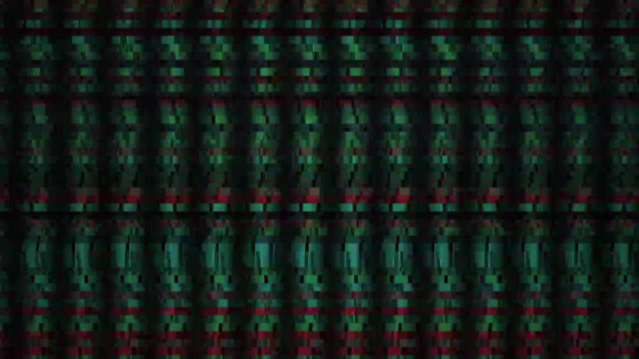 Dynamischer grüner und roter Pixelmuster-Bewegungshintergrund