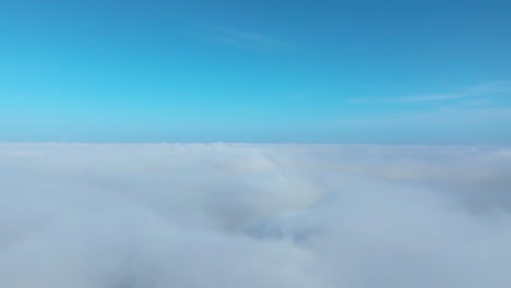 cloudscape in heaven with blue sky horizon