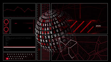 Animation-Der-Binären-Codierungsdatenverarbeitung-Auf-Der-Ganzen-Welt