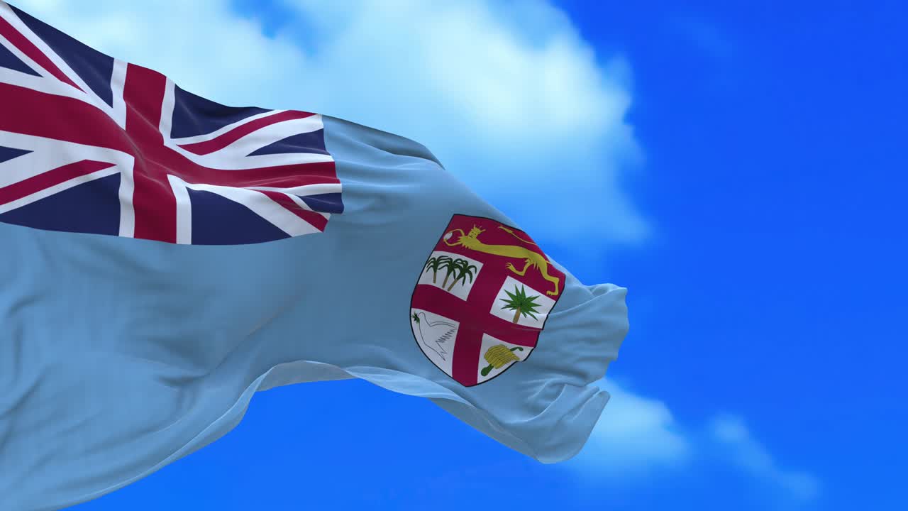 Seamless loop of Fijian flag.
