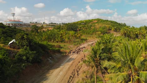 The-Madaraka-Express-train-terminal-and-tracks-in-Mombasa,-Kenya