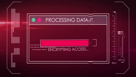 Animation-of-data-processing-text-overscreen-and-dark-background