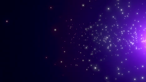 campos de estrellas blancas cinematográficas y destellos voladores en la galaxia