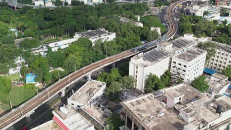 Vista-Aérea-De-La-Capital-Del-Estado-Indio,-Hyderabad,-Telangana