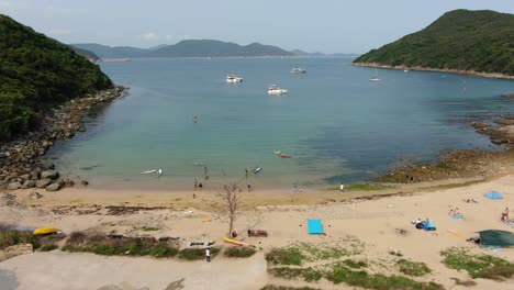 hong kong sheung sze wan beach and tai hang hau village, aerial view