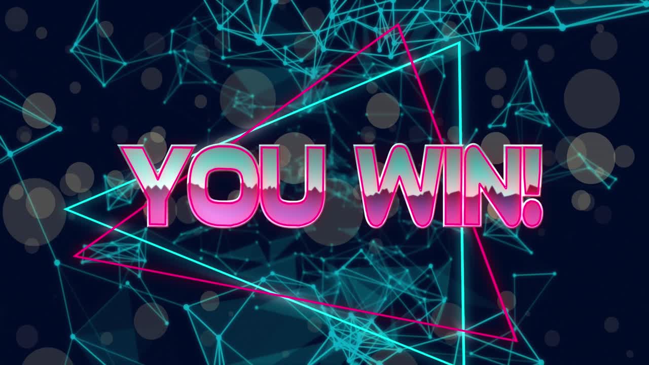 연결 및 빛의 점 네트워크를 통해 텍스트를 이기는 애니메이션