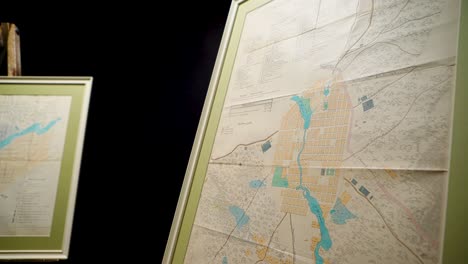 historical city maps on display