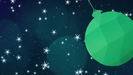 animación de la nieve cayendo sobre las joyas de navidad