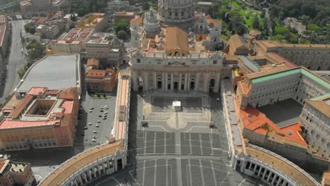 Aerial-of-Saint-Peter-and-the-Vatican-City-in-Rome,-Italy