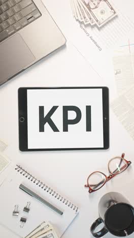 video vertical de kpi que se muestra en una pantalla de tableta