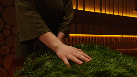 preparing a fir tree arrangement