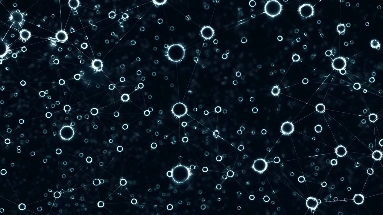 Digital Neural Network Of Glowing Nodes, Virtual Research Lab Scene With Data Scientist Mapping Connectivity,