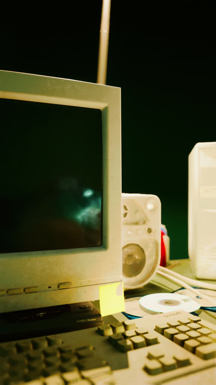 primo piano di un computer d'epoca