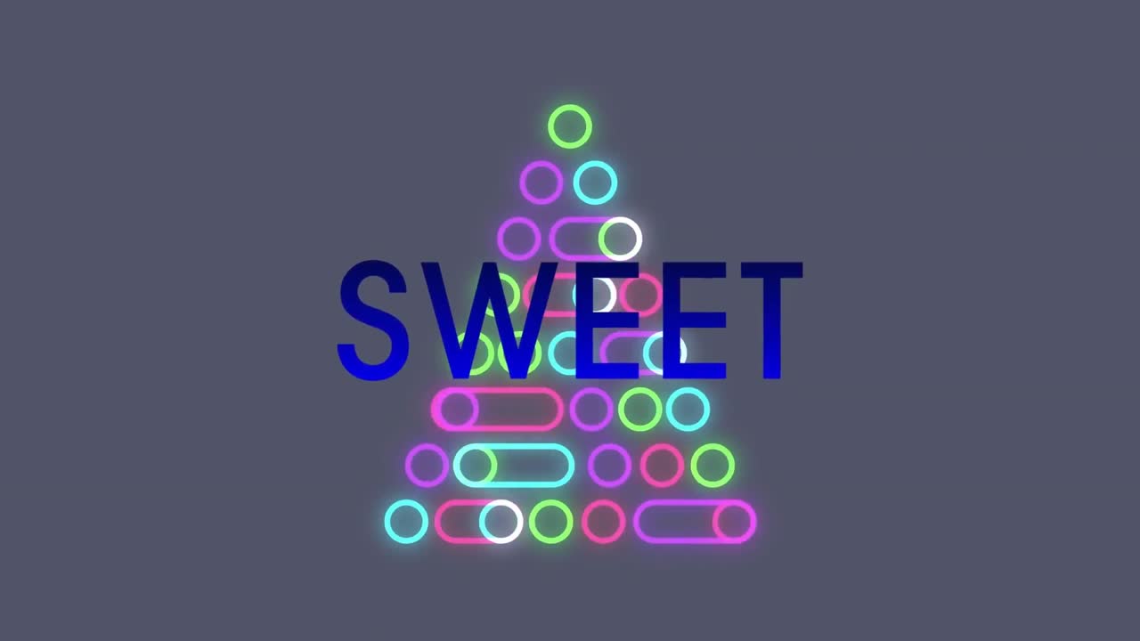 회색 배경에 달한 텍스트와 크리스마스 트리의 애니메이션