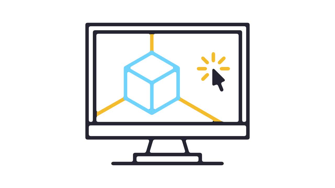 3D Design Line Icon Animation