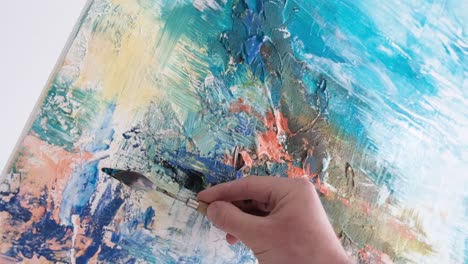 super slow motion 240 fps creative artist paints an abstract picture with colorful paints - super slow motion 240 fps, creative artist paints an abstract picture with colorful paints. contemporary works of art on canvas