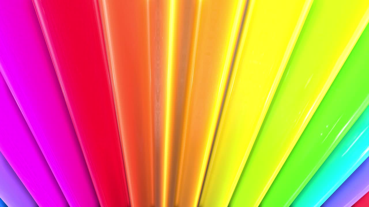 무지개 다채로운 줄무는 순환적으로 움직입니다.